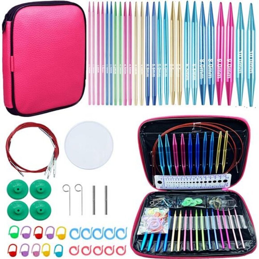 Circular Knitting Needles Set 60pc 13 Pairs Interchangeable